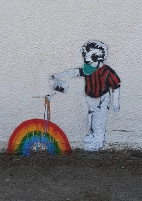 Plakat obraz Graffiti Banksy grafika malarstwo dzi