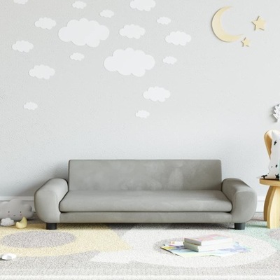 Sofa dla dzieci, jasnoszara, 100x54x33 cm, aksamit