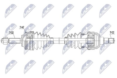 SEMI-EJE DE ACCIONAMIENTO CHEVROLET AVEO/DAEWOO KALOS 1.2I 16  