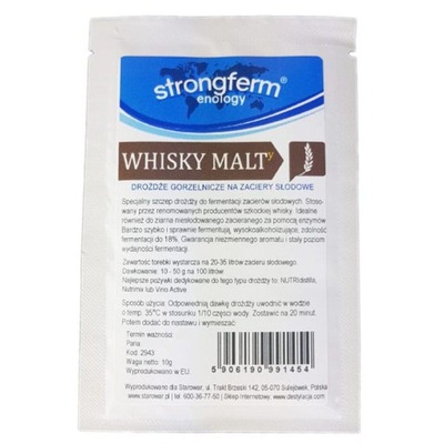 STRONGFERM WHISKY MALT Drożdże na Zacier Zbożowy 35L, Whisky, Wino z Żyta