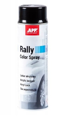 Lakier akrylowy APP Rally Color czarny połysk spray 600ml