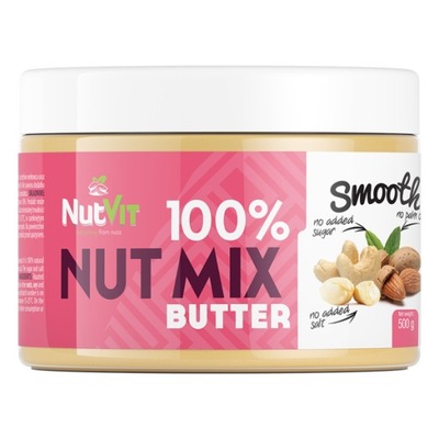 NutVit 100% Nut Butter Mix 500g Gładki