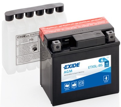 АККУМУЛЯТОР BEZOBSŁUGOWY EXIDE 12V 4AH ETX5L-BS