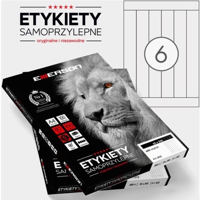 ETYKIETY 245 X 35.0 MM. 6 SZT/A4 EMERSON UNIWERSALNE