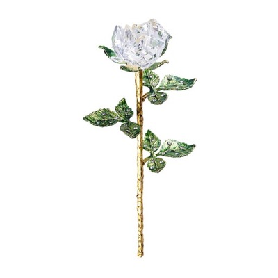 Pełen wdzięku kryształowy kwiat róży Ozdoba centralna Urodzinowa przezroczysta