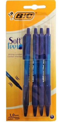 Długopis Soft Feel Niebieski 4szt Bic