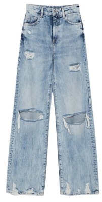 SPODNIE JEANSY Z DZIURAMI '90S VINTAGE BERSHKA r38