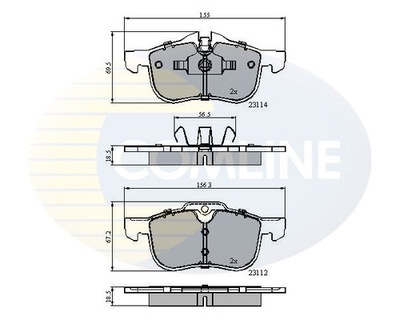 КОЛОДКИ ТОРМОЗНЫЕ COMLINE (ODP.GDB1374) ROVER 75 99-/MG 6 10-