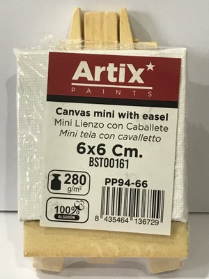 Podobrazie mini ok 6cmx6cm + mini sztaluga Artix