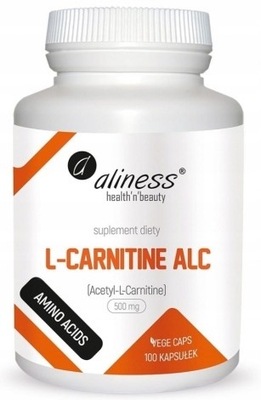 Aliness L-Carnitine ALC l-karnityna spalanie tłuszczu 100 kapsułek