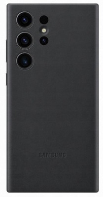 Plecki Samsung Leather Case do Galaxy S23 Ultra Czarne Etui Skóra