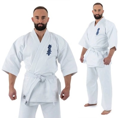 KIMONO KARATE KYOKUSHIN + BIAŁY PAS | MOCNY MATERIAŁ 10oz | BUSHIDO 130 cm