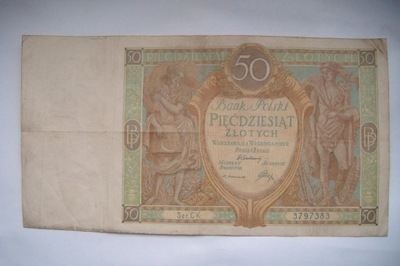 POLSKA Banknot 50 zł 1929 seria CK