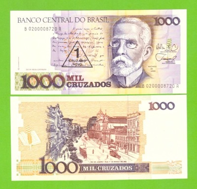 BRAZYLIA 1 CRUZADO 1989 P-216b UNC