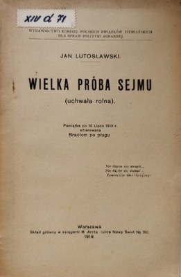 Wielka próba sejmu Jan Lutosławski