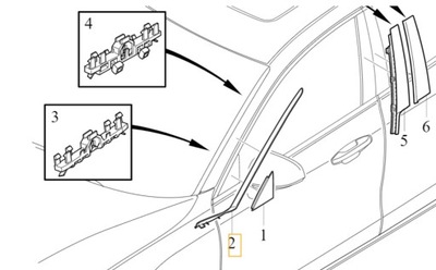 VOLVO S60 3 V60 II IZQUIERDA BRIDA VENTANAS PARABRISAS CON  