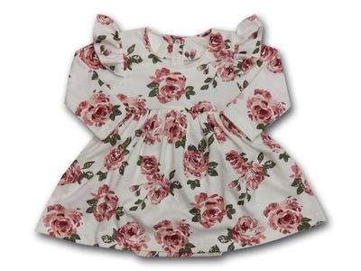 Body sukienka niemowlęce z falbanka kwiatki 80