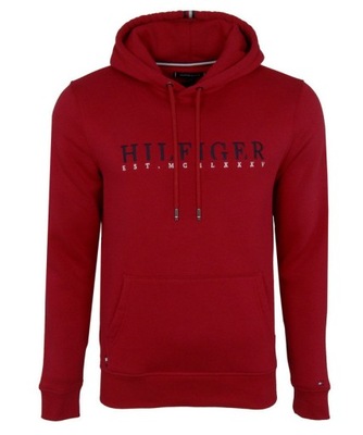 TOMMY HILFIGER bluza męska z kapturem,czerwona,S