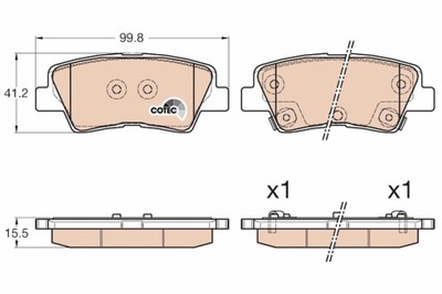 КОЛОДКИ ГАЛЬМІВНІ HYUNDAI ЗАД I30 VELOSTER 1,4-1,6 11- GDB3537