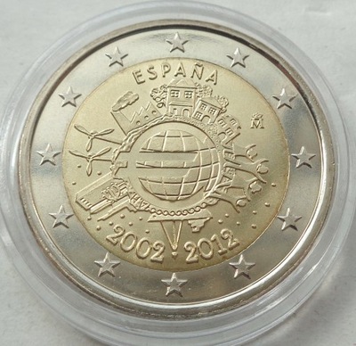 HISZPANIA - 2 EURO - 2012 - 10 lat EURO