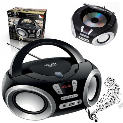 Odtwarzacz Radio Boombox CD-MP3 USBCD Adler czarny