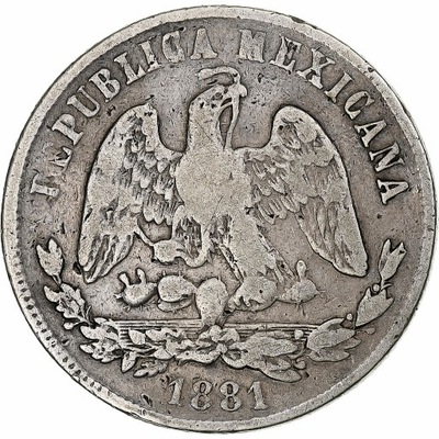 Mexico, 50 Centavos, 1881, Zacatecas, VF(20-25), S