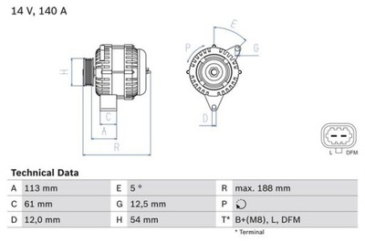 BOSCH 0 986 080 380 ГЕНЕРАТОР РЕСТАВРИРОВАНЫЙ