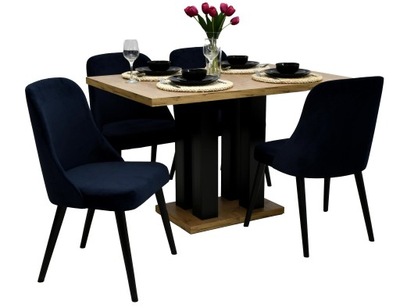 Stół z 4 krzesłami, tapicerowane krzesła