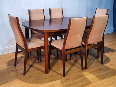 Stół rozkładany z krzesłami, 'FARSTRUP', Dania, Lata 70 (102)