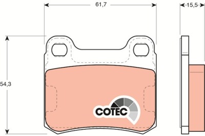 КОЛОДКИ ГАЛЬМІВНІ - КОМПЛЕКТ COTEC GDB911