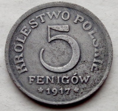 Królestwo Polskie - 5 fenigów - 1917