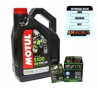 OLEJ MOTUL 5100 4L 10W50 4T + FILTR HF155 HF157 Ktm Exc Sx RFS Xc QUad Atv