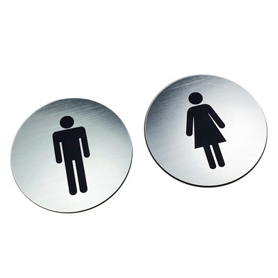 Komplet tabliczek - toaleta męska i damska, INNE ZNAKI, 8cm x 8cm (2szt)