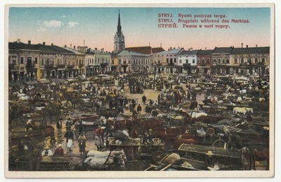 KRESY WSCHODNIE. STRYJ. Rynek podczas targu