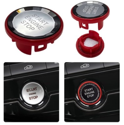 Кнопка crystal запуск стоп jaguar f-pace xfl xel xf xe червоний diament фото №1