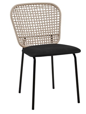 Krzesło tapicerowane welurowe KIRO velvet czarny