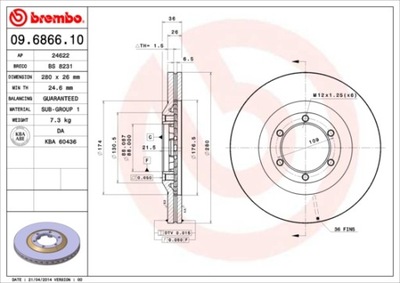 BREMBO 09.6866.10 DISCO DE FRENADO  