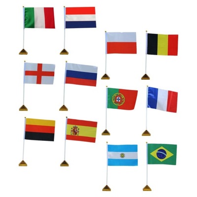12PCS World Flags Desktop World Flags Poliester