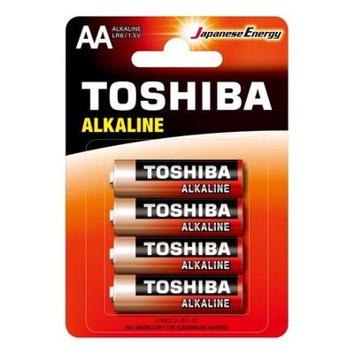4x Baterie Alkaliczne TOSHIBA PALUSZKI LR6 AA