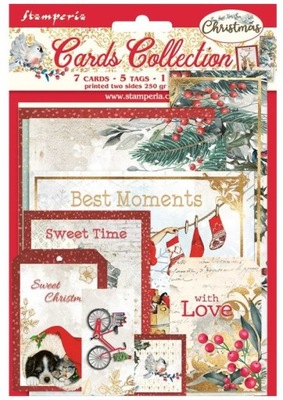 ŚWIĄTECZNE KARTKI bożonarodzeniowe 7 kart + 5 tagów KARTKI WYSOKIEJ JAKOŚCI