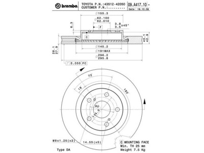 BREMBO 09.A417.11 DISCO DE FRENADO  