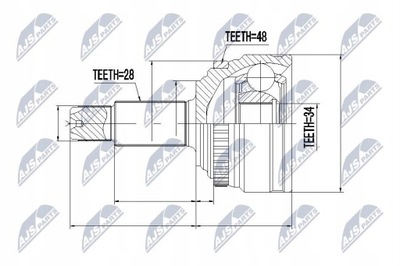 NTY NPZ-DW-028 КОМПЛЕКТ ШАРНИРА, ВАЛ КАРДАННЫЙ