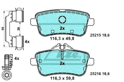 ATE КОЛОДКИ HAM. DB T. W166/C292/X166 2,1-4,7 11- CERAMIC