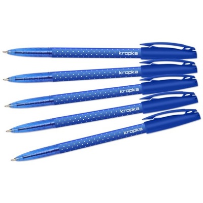 Cienki Długopis 0,5mm Rystor 5szt KROPKA niebieski
