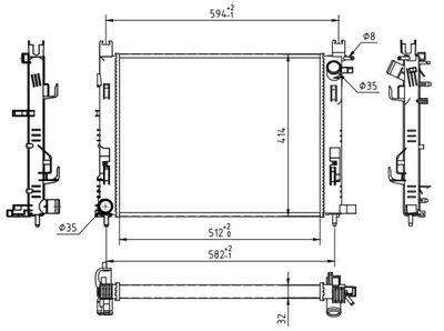 Hart 614 516 радиатор, система охлаждение двигателя фото №1