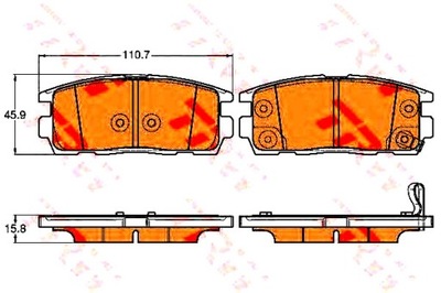 Trw гальмівні колодки ham. opel задня antara фото №1