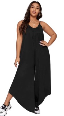 SHEIN KOMBINEZON PLUS SIZE GŁADKI CZARNY 48 V3G