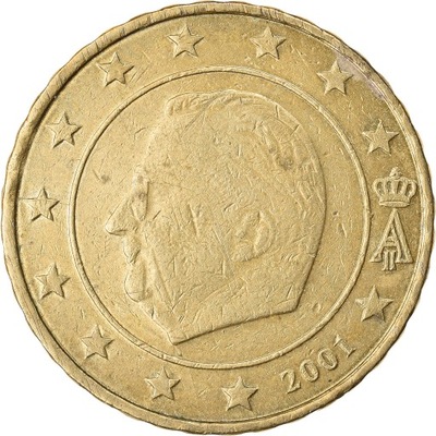 Belgia, 10 Euro Cent, 2001, Fautée, EF(40-45), Alu