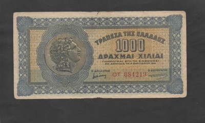 BANKNOT GRECJA -- 1000 DRACHM -- 1941 rok