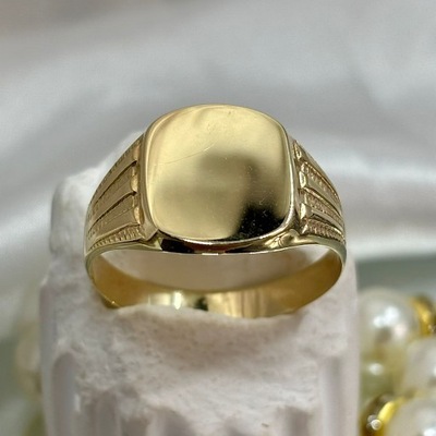 ZŁOTY MĘSKI SYGNET ZDOBIONY P585 3,55GR R29